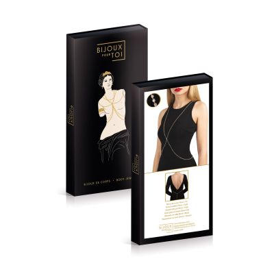 Золотистий ланцюжок для бюста Bijoux Pour Toi — Elena Gold зі стразами