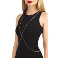 Золотистий ланцюжок для бюста Bijoux Pour Toi — Elena Gold зі стразами 