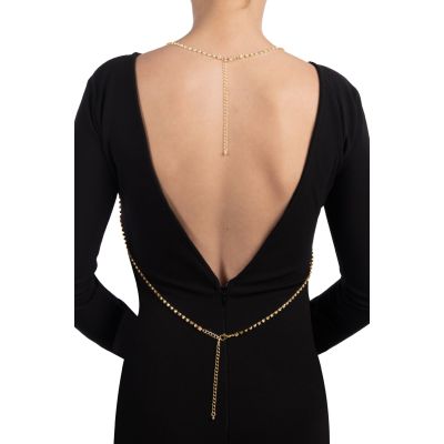 Золотистий ланцюжок для бюста Bijoux Pour Toi — Elena Gold зі стразами