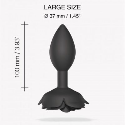 Силіконова анальна пробка Love To Love OPEN ROSES L SIZE — BLACK ONYX