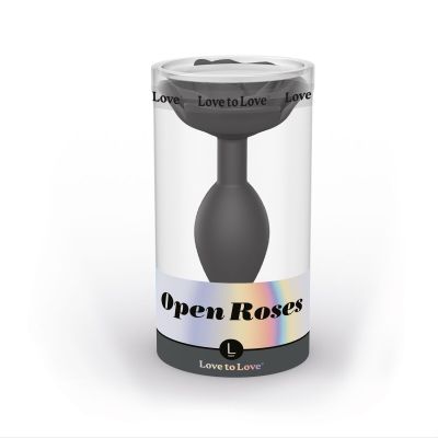 Силіконова анальна пробка Love To Love OPEN ROSES L SIZE — BLACK ONYX