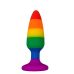 Силіконова анальна пробка Wooomy Hiperloo Silicone Rainbow Plug M, діаметр 2,9 см, довжина 11 см