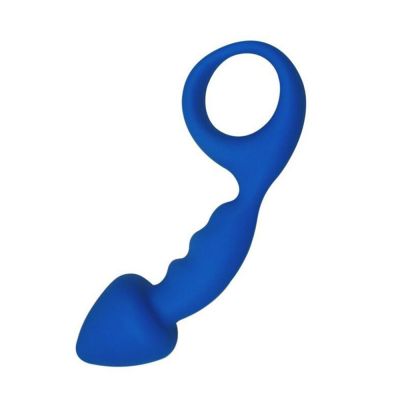 Анальна пробка Adrien Lastic Budy Blue зі стимулювальною ніжкою, макс. діаметр 2,5 см