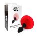 Силіконова анальна пробка М Art of Sex — Silicone Bunny Tails Butt plug Red, діаметр 3,5 см