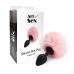 Силіконова анальна пробка М Art of Sex — Silicone Bunny Tails Butt plug Pink, діаметр 3,5 см