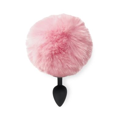Силіконова анальна пробка М Art of Sex — Silicone Bunny Tails Butt plug Pink, діаметр 3,5 см