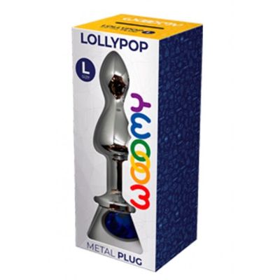Анальна пробка Wooomy Lollypop Double Ball Metal Plug Blue L Анальна пробка Wooomy Lollypop Double Ball Metal Plug Blue L