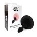 Силіконова анальна пробка М Art of Sex — Silicone Bunny Tails Butt plug Black, діаметр 3,5 см