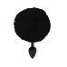 Силіконова анальна пробка М Art of Sex — Silicone Bunny Tails Butt plug Black, діаметр 3,5 см