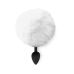 Силіконова анальна пробка М Art of Sex — Silicone Bunny Tails Butt plug White, діаметр 3,5 см