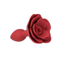 Силіконова анальна пробка Lux Active с трояндою - Red Rose Silicone Anal Plug