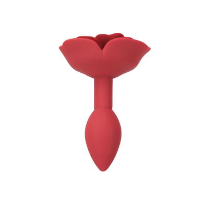 Силіконова анальна пробка Lux Active с трояндою - Red Rose Silicone Anal Plug
