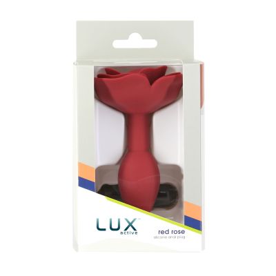 Силіконова анальна пробка Lux Active с трояндою - Red Rose Silicone Anal Plug
