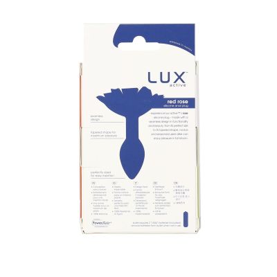 Силіконова анальна пробка Lux Active с трояндою - Red Rose Silicone Anal Plug