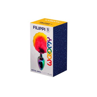 Анальна пробка Wooomy Filippi S із пухнастим хвостиком, діаметр 2,8 см, довжина 7 см