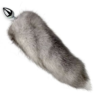 Металева анальна пробка з хвостом із натурального хутра Art of Sex size M Arctic fox Металева анальна пробка з хвостом із натурального хутра Art of Sex size M Arctic fox