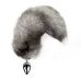Металева анальна пробка з хвостом із натурального хутра Art of Sex size M Arctic fox