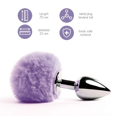 Анальна пробка FeelzToys — Bunny Tails Butt Plug Purple