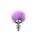 Металева анальна пробка «Кролячий хвостик» Alive Fluffy Twist Plug S Purple, діаметр 2,9 см