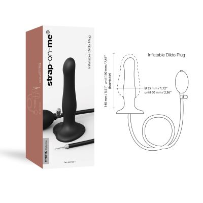 Надувний фалоімітатор Strap-On-Me INFLATABLE DILDO PLUG - NOIR, кулька всередині, діаметр до 6 см Надувний фалоімітатор Strap-On-Me INFLATABLE DILDO PLUG - NOIR, кулька всередині, діаметр до 6 см