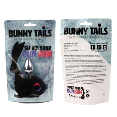 Анальна пробка FeelzToys — Bunny Tails Butt Plug Black