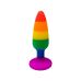 Силіконова анальна пробка Wooomy Hiperloo Silicone Rainbow Plug S, діаметр 2,4 см, довжина 9 см