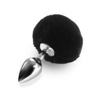 Металева анальна пробка М Art of Sex — Bunny Tails Butt plug, чорна Металева анальна пробка М Art of Sex — Bunny Tails Butt plug, чорна