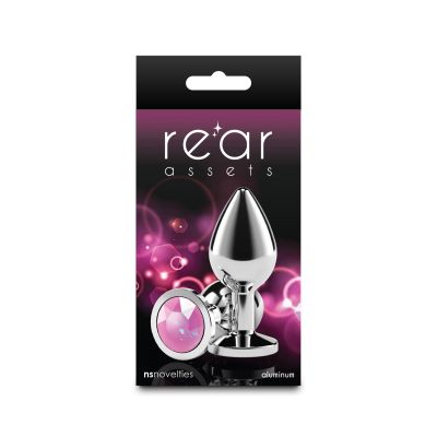 Анальна пробка NS Novelties Rear Assets - Silver - Medium - Pink Gem Анальна пробка NS Novelties Rear Assets - Silver - Medium - Pink Gem