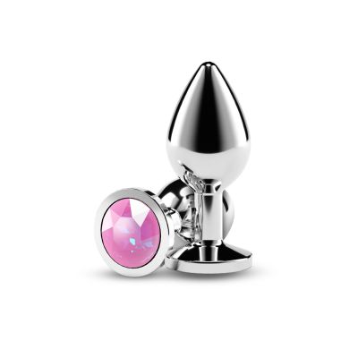 Анальна пробка NS Novelties Rear Assets - Silver - Medium - Pink Gem Анальна пробка NS Novelties Rear Assets - Silver - Medium - Pink Gem