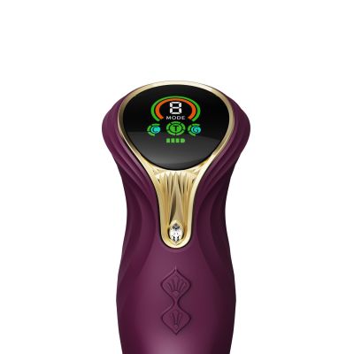 Пульсатор-кролик із вібрацією Zalo Mose Velvet Purple, нагрівання до 42°, кристал Swarovski
