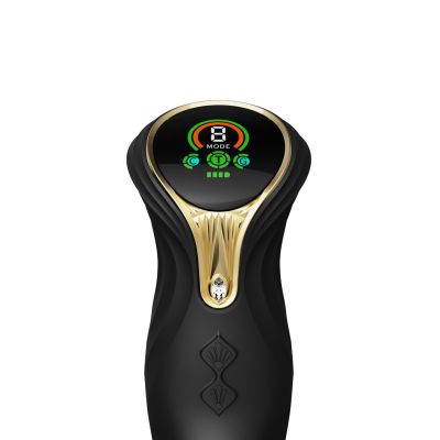 Пульсатор-кролик із вібрацією Zalo Mose Obsidian Black, нагрівання до 42°, кристал Swarovski