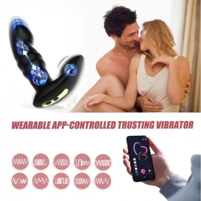 Вібратор з поступальними рухами Fun Town Jive Black, пульт ДК