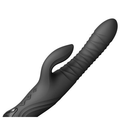 Смарт пульсатор-кролик з вібрацією Zalo Mose 2 Obsidian Black, підігрів до 42 °C, кристал Swarovski Смарт пульсатор-кролик з вібрацією Zalo Mose 2 Obsidian Black, підігрів до 42 °C, кристал Swarovski