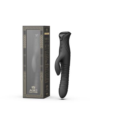 Смарт пульсатор-кролик з вібрацією Zalo Mose 2 Obsidian Black, підігрів до 42 °C, кристал Swarovski Смарт пульсатор-кролик з вібрацією Zalo Mose 2 Obsidian Black, підігрів до 42 °C, кристал Swarovski