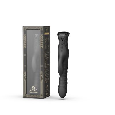 Смарт пульсатор-кролик з вібрацією Zalo Mose 2 Obsidian Black, підігрів до 42 °C, кристал Swarovski Смарт пульсатор-кролик з вібрацією Zalo Mose 2 Obsidian Black, підігрів до 42 °C, кристал Swarovski