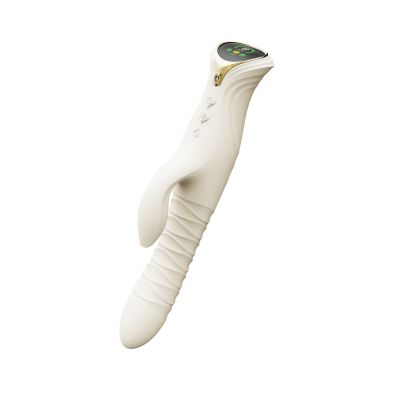 Смарт пульсатор-кролик з вібрацією Zalo Mose 2 Ivory White, підігрів до 42 °C, кристал Swarovski