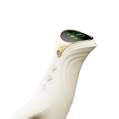 Смарт пульсатор-кролик з вібрацією Zalo Mose 2 Ivory White, підігрів до 42 °C, кристал Swarovski