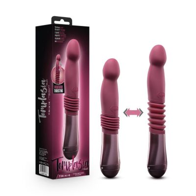 Пульсатор для зони G Blush Temptasia – Trixie Thrusting Dildo – Wine Red, 3 швидкості Пульсатор для зони G Blush Temptasia – Trixie Thrusting Dildo – Wine Red, 3 швидкості