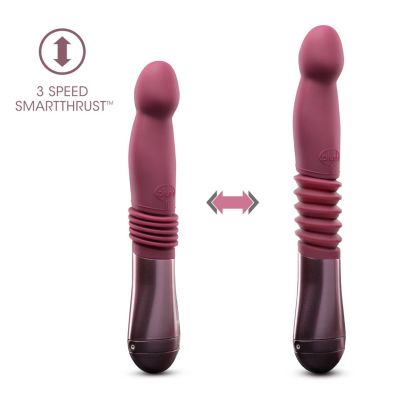 Пульсатор для зони G Blush Temptasia – Trixie Thrusting Dildo – Wine Red, 3 швидкості Пульсатор для зони G Blush Temptasia – Trixie Thrusting Dildo – Wine Red, 3 швидкості