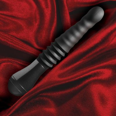 Пульсатор Blush Temptasia – Lazarus Thrusting Dildo – Black, ребристий стовбур, 3 швидкості Пульсатор Blush Temptasia – Lazarus Thrusting Dildo – Black, ребристий стовбур, 3 швидкості
