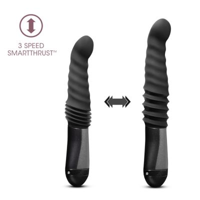 Пульсатор Blush Temptasia – Lazarus Thrusting Dildo – Black, ребристий стовбур, 3 швидкості Пульсатор Blush Temptasia – Lazarus Thrusting Dildo – Black, ребристий стовбур, 3 швидкості