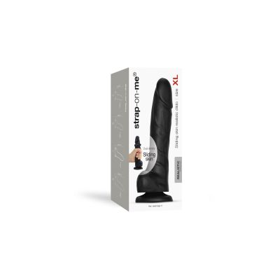 Реалістичний фалоімітатор Strap-On-Me Sliding Skin Realistic Dildo Black - XL, ефект рухливої шкіри Реалістичний фалоімітатор Strap-On-Me Sliding Skin Realistic Dildo Black - XL, ефект рухливої шкіри