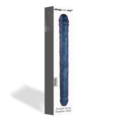 Фалоімітатор подвійний Strap-On-Me DOUBLE DONG REALISTIC DILDO - SNAKY METALLIC COLOR Фалоімітатор подвійний Strap-On-Me DOUBLE DONG REALISTIC DILDO - SNAKY METALLIC COLOR