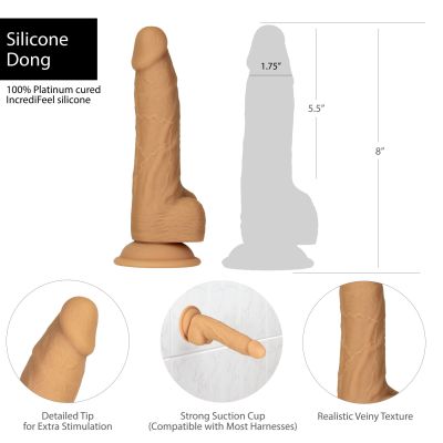 Фалоімітатор ADDICTION Dual Density Silicone Dildo Caramel 8″, присоска, діаметр 4,3 см, віброкуля Фалоімітатор ADDICTION Dual Density Silicone Dildo Caramel 8″, присоска, діаметр 4,3 см, віброкуля