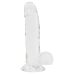 Прозорий фалоімітатор на присосці ADDICTION — Clear Dildo with Balls 8″, віброкуля в подарунок