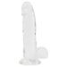 Прозорий фалоімітатор на присосці ADDICTION — Clear Dildo with Balls 8″, віброкуля в подарунок