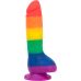 Райдужний фалоімітатор ADDICTION - JUSTIN - 8 "- RAINBOW, 20,3 см, силікон, вібропуля в подарунок