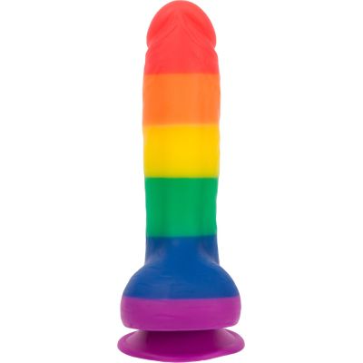 Райдужний фалоімітатор ADDICTION - JUSTIN - 8 "- RAINBOW, 20,3 см, силікон, вібропуля в подарунок