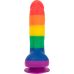 Райдужний фалоімітатор ADDICTION - JUSTIN - 8 "- RAINBOW, 20,3 см, силікон, вібропуля в подарунок