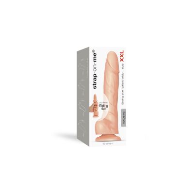Реалістичний фалоімітатор Strap-On-Me Sliding Skin Realistic Dildo Vanille - XXL, ефект рухливої шкіри